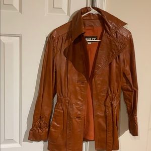 Vintage Camel color leather jacket